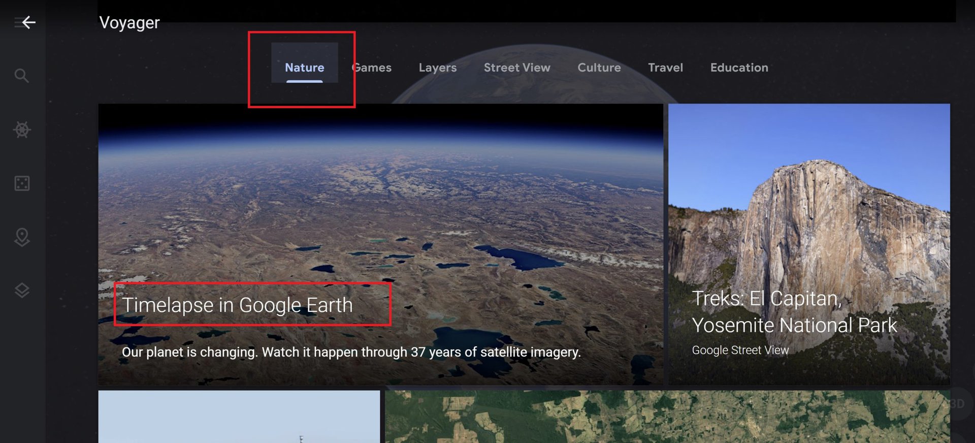 mode selang waktu buka web google earth