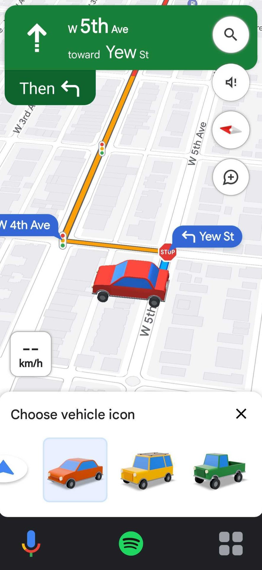 google maps vehicles navigation