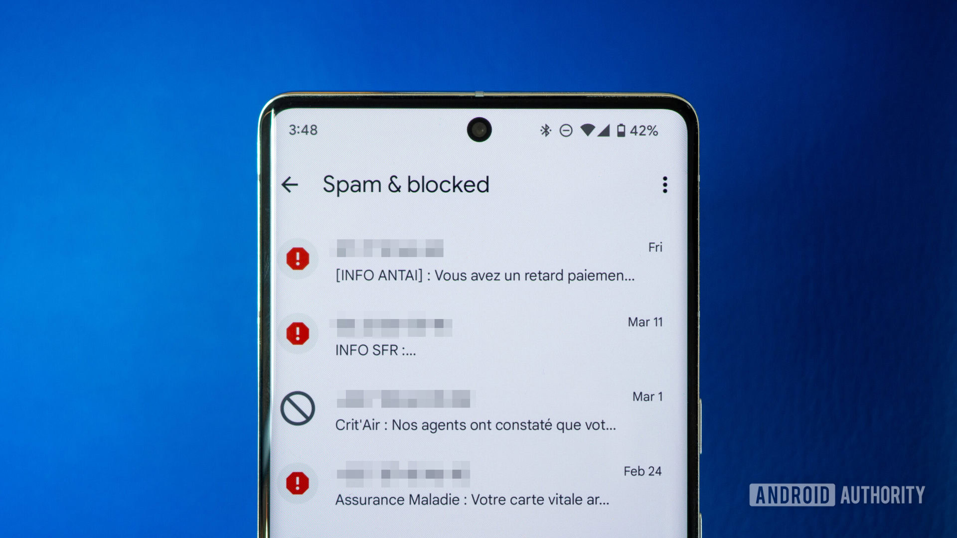 Google messages spam blocked numbers