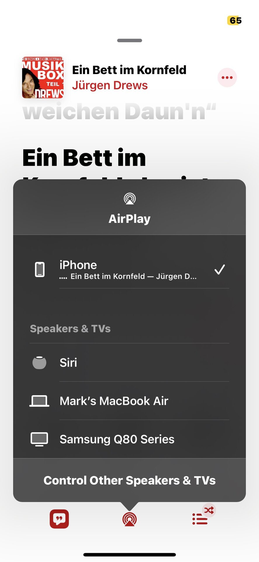 iphone airplay options