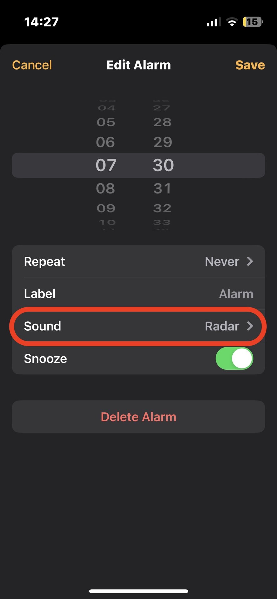 iphone clock app alarm sound