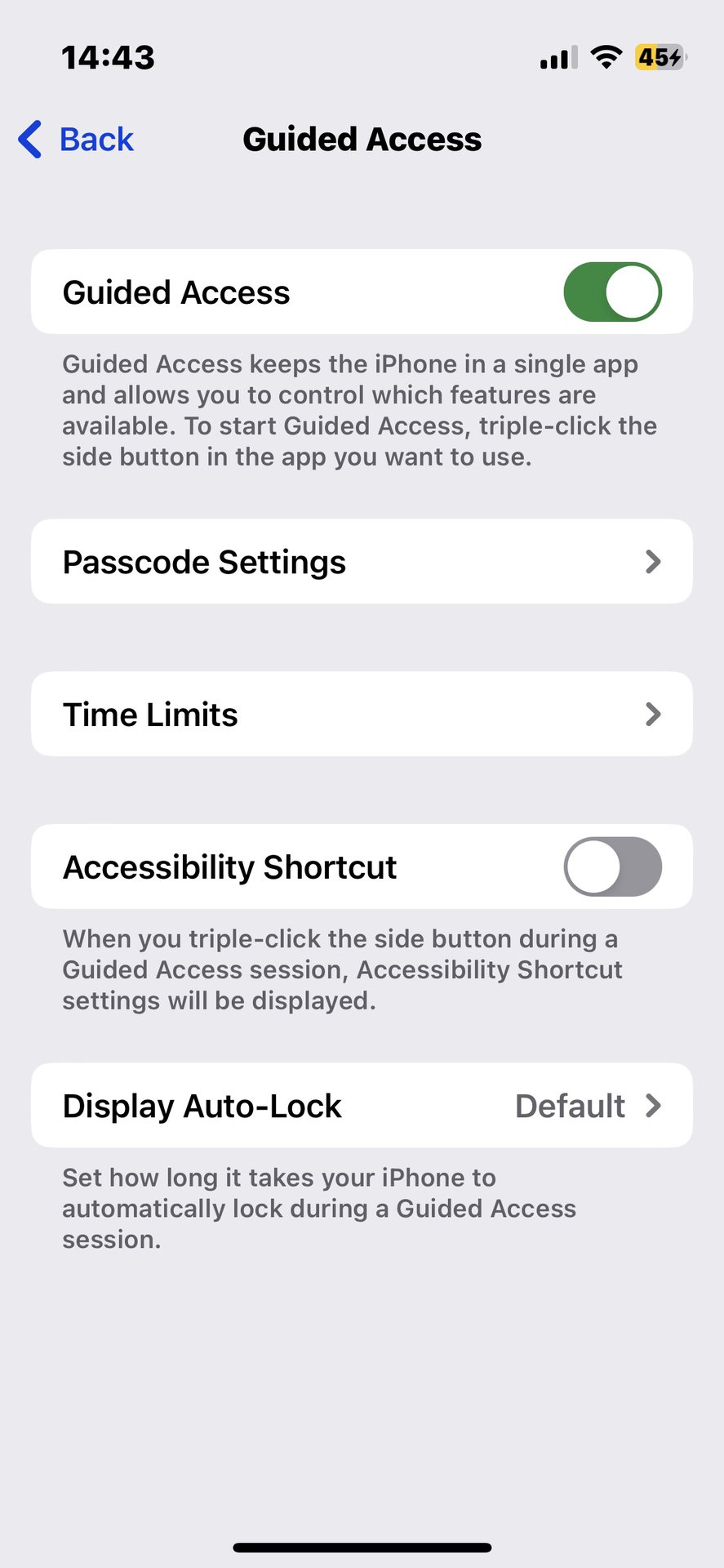 lock youtube screen iphone guided access settings