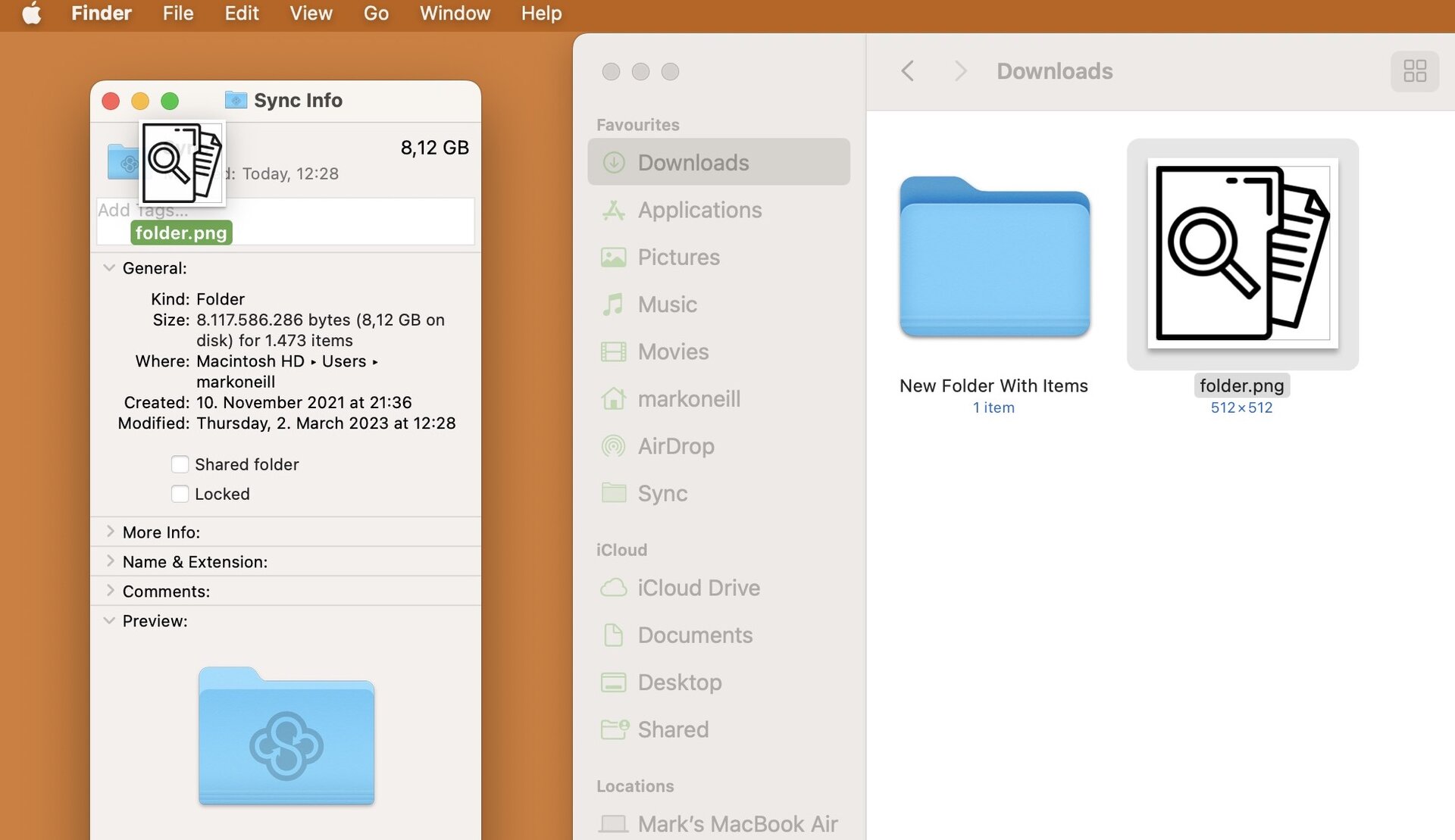mac drag icon to folder