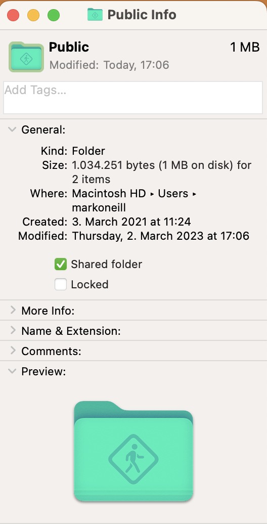 mac get info window new folder color