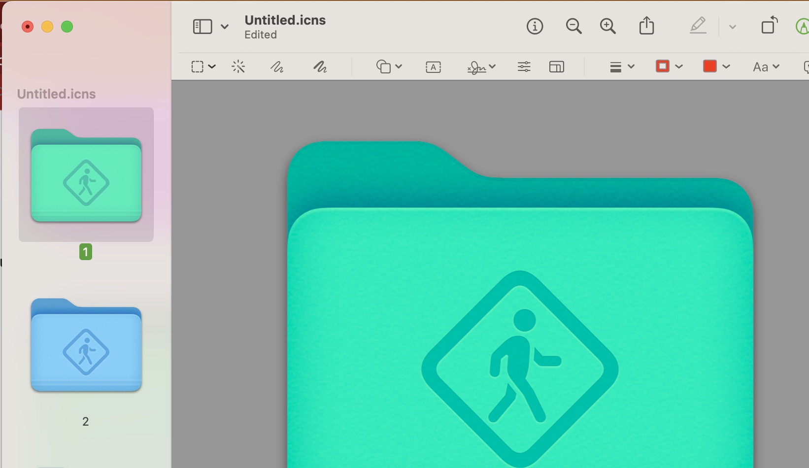 mac preview different color folder