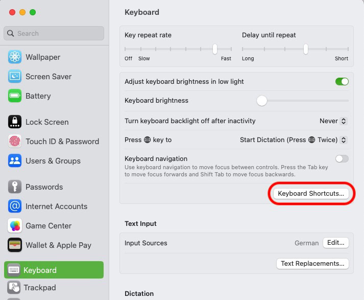 macos keyboard shortcuts