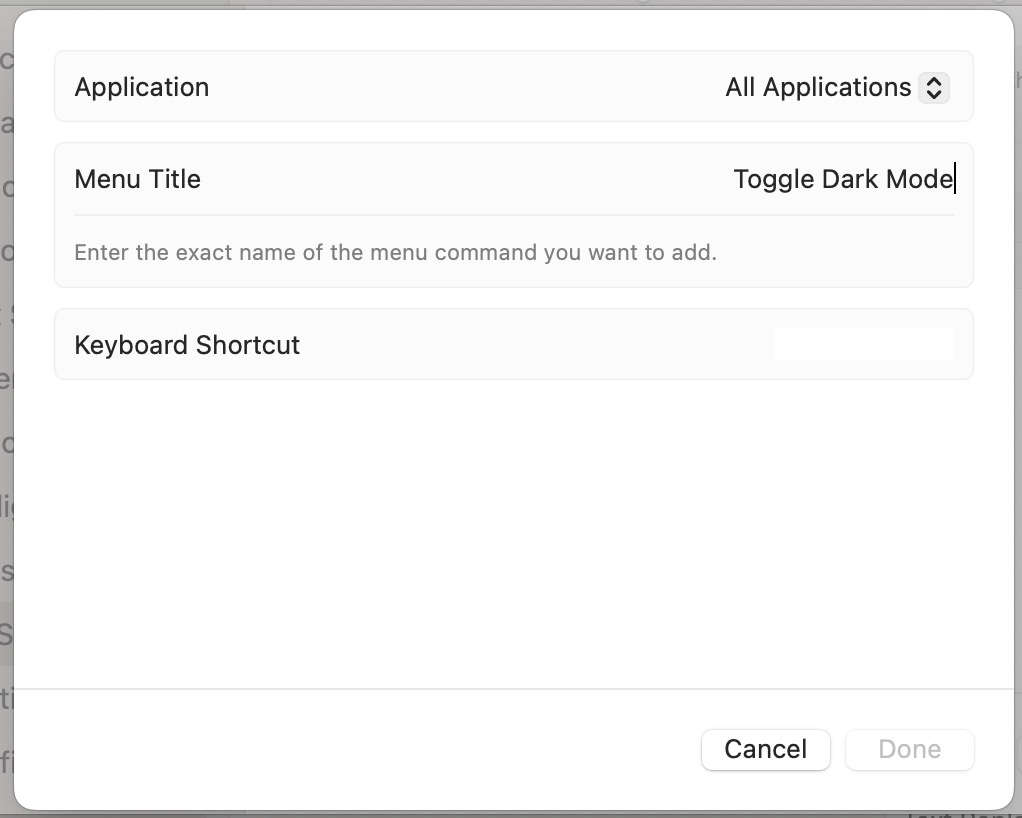 macos set keyboard shortcut