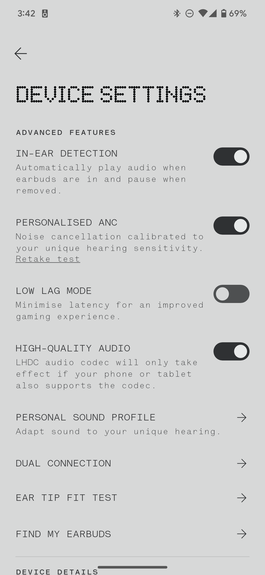 nothing ear 2 app settings