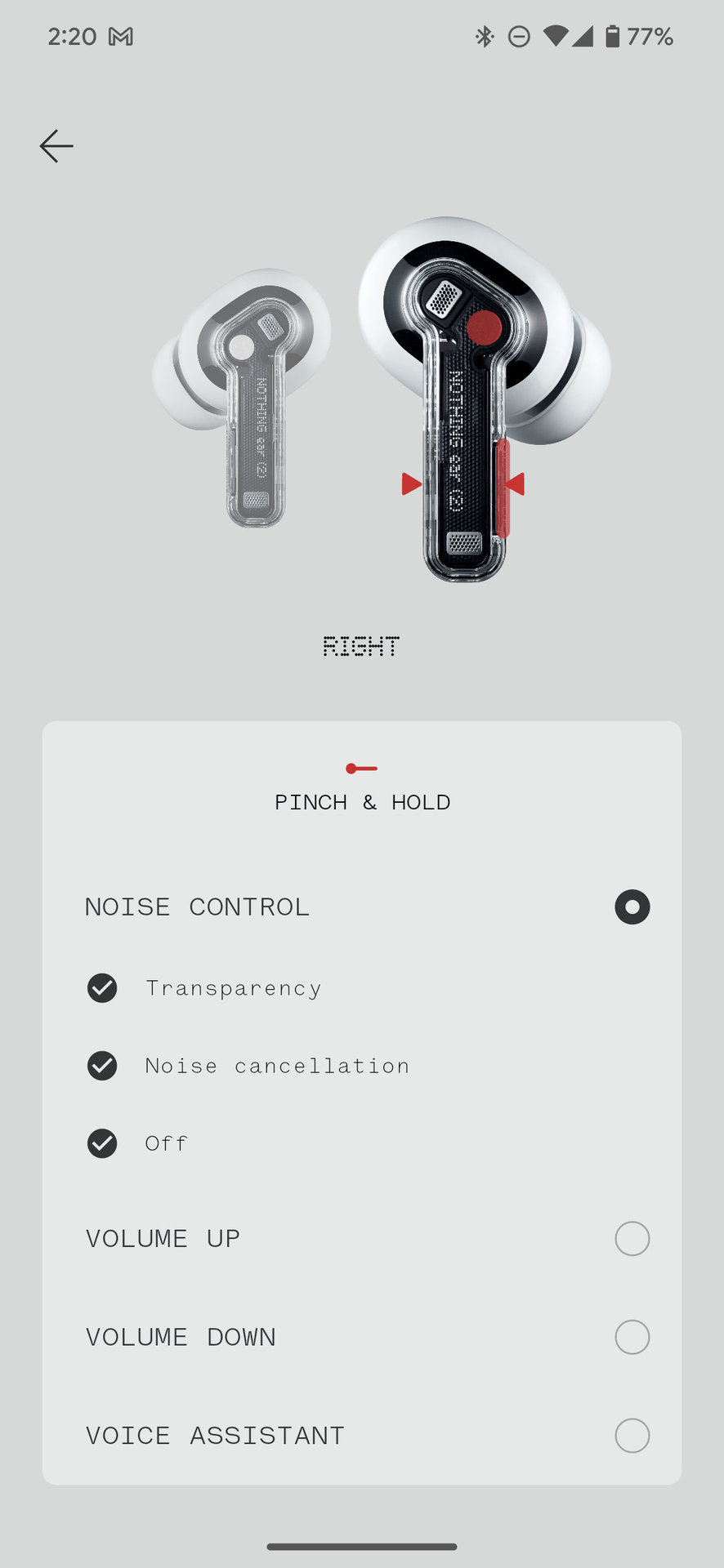 nothingx app ear 2 pinch controls 3