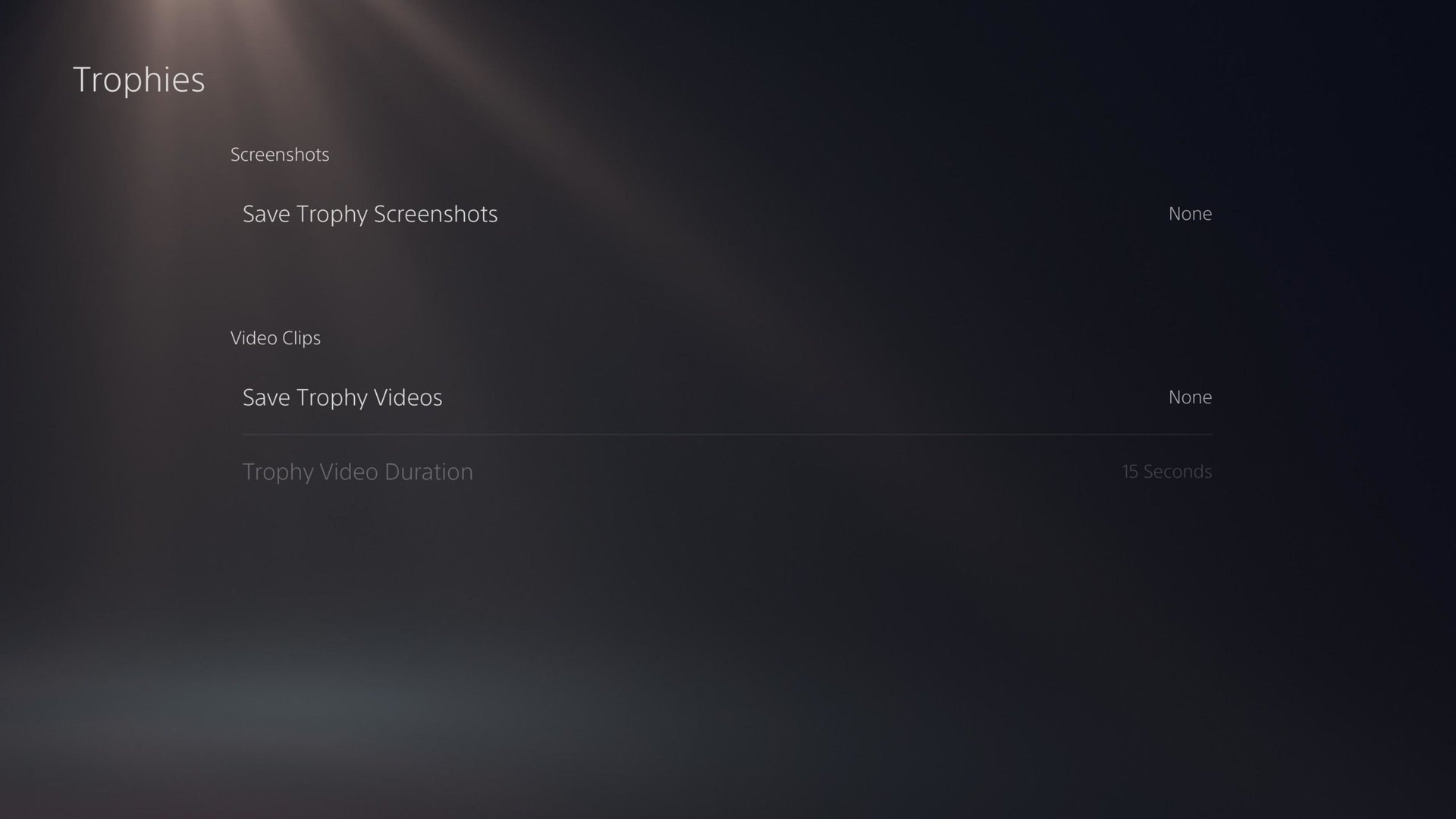 ps5 turn off trophy videos