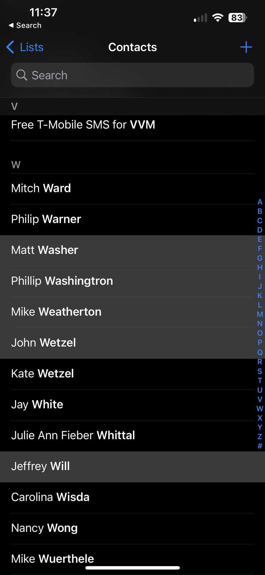 selecting multiple iphone contacts