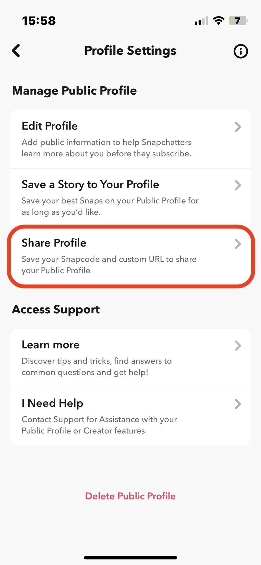 snapchat profile share link