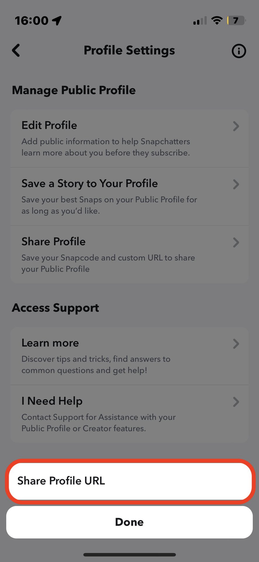 snapchat public profile share