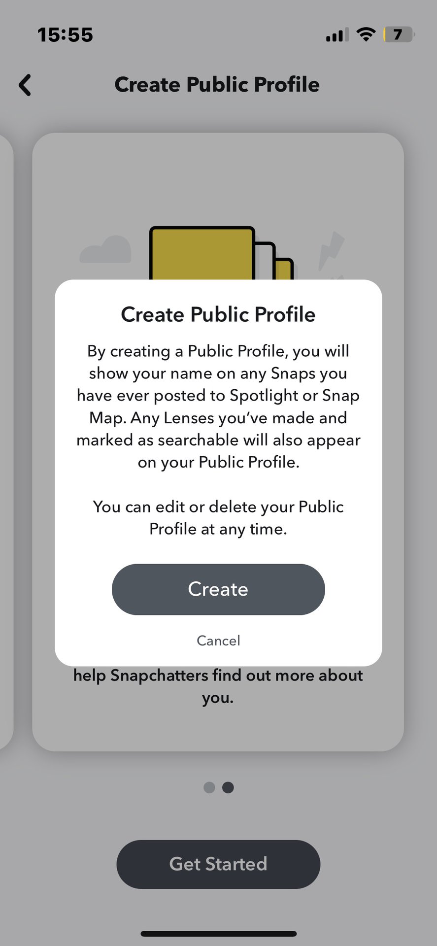 snapchat start create public profile