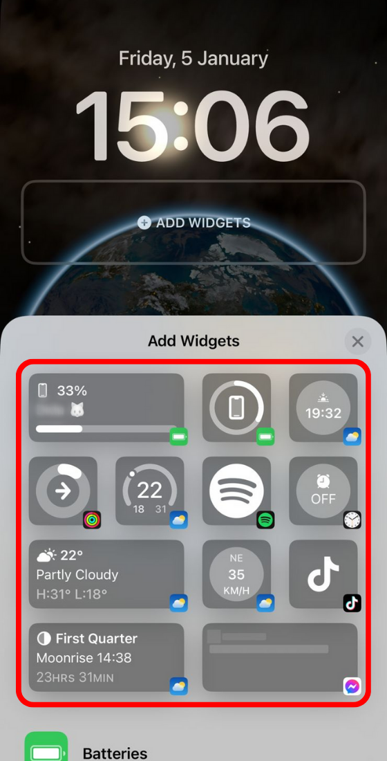 Recommended widgets