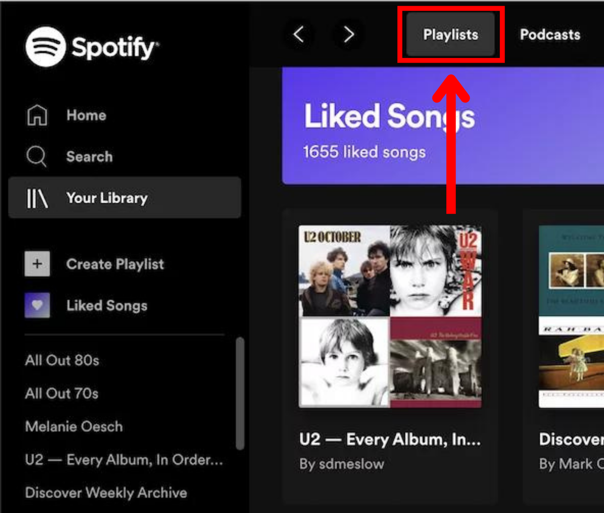 Spotify desktop your library Playlists