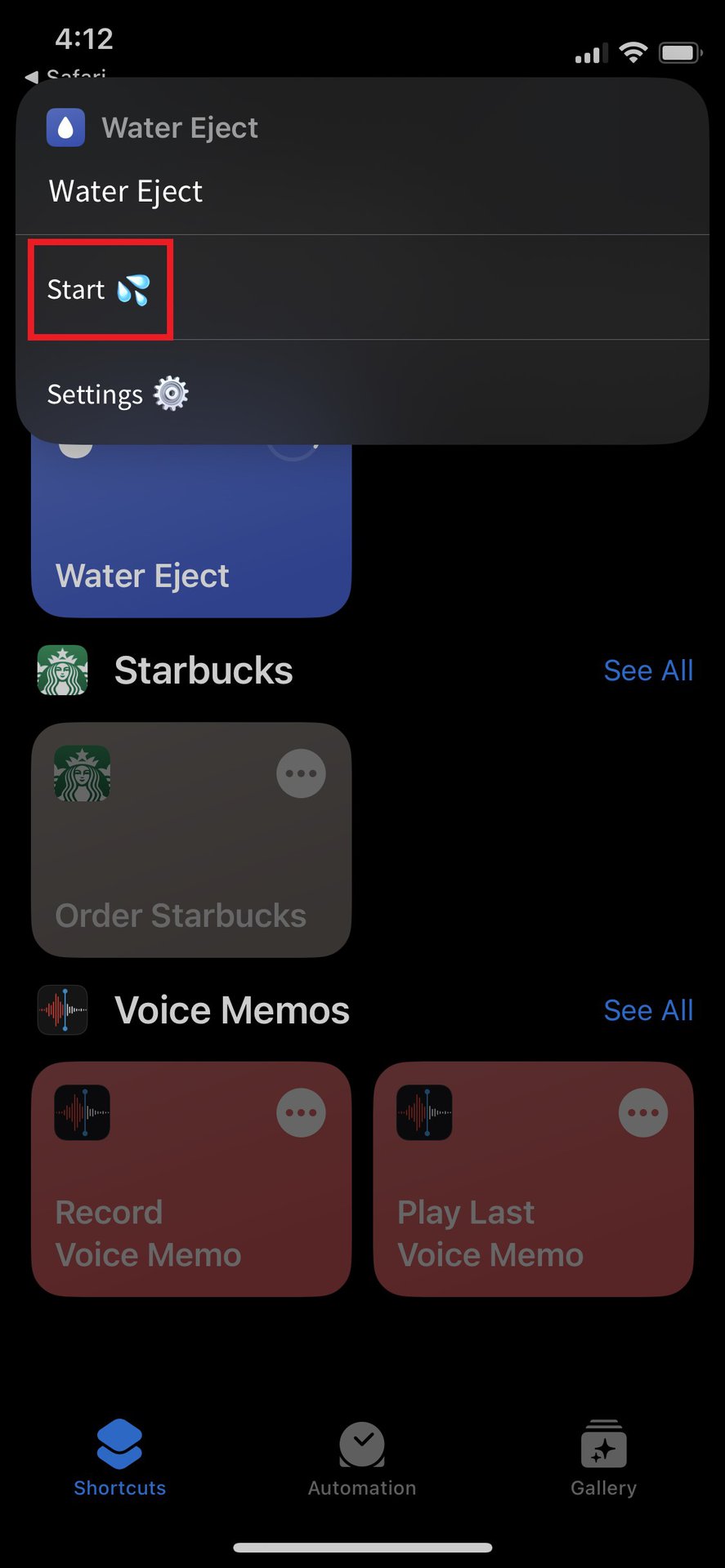 AirPods water eject shortcut start buttons