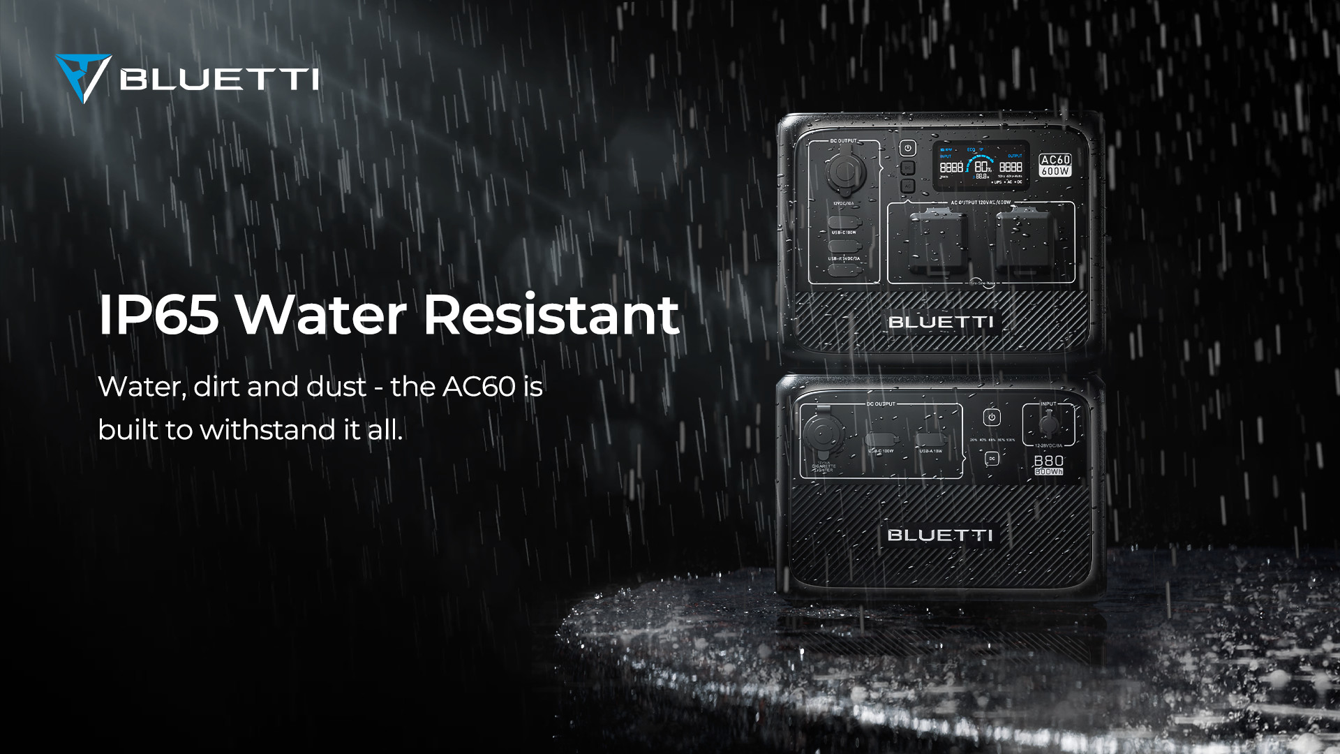 BLUETTI AC60 and B80 water resistance
