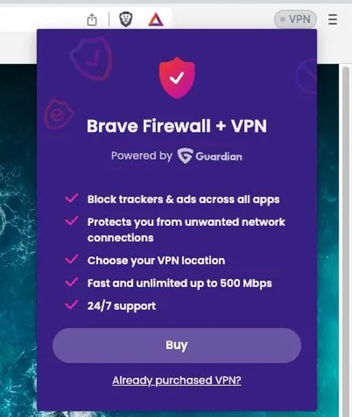 Brave Firewall plus VPN