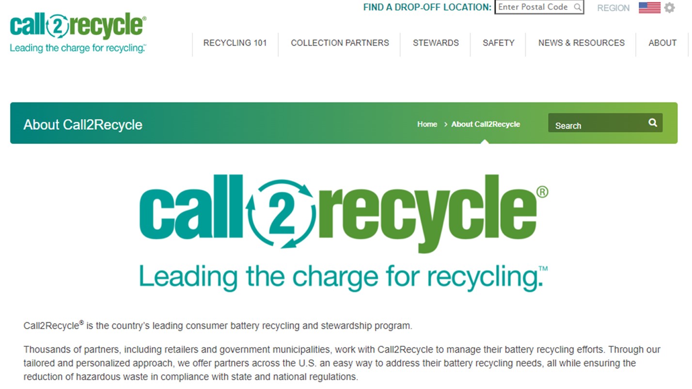 Call 2 Recycle Homepage