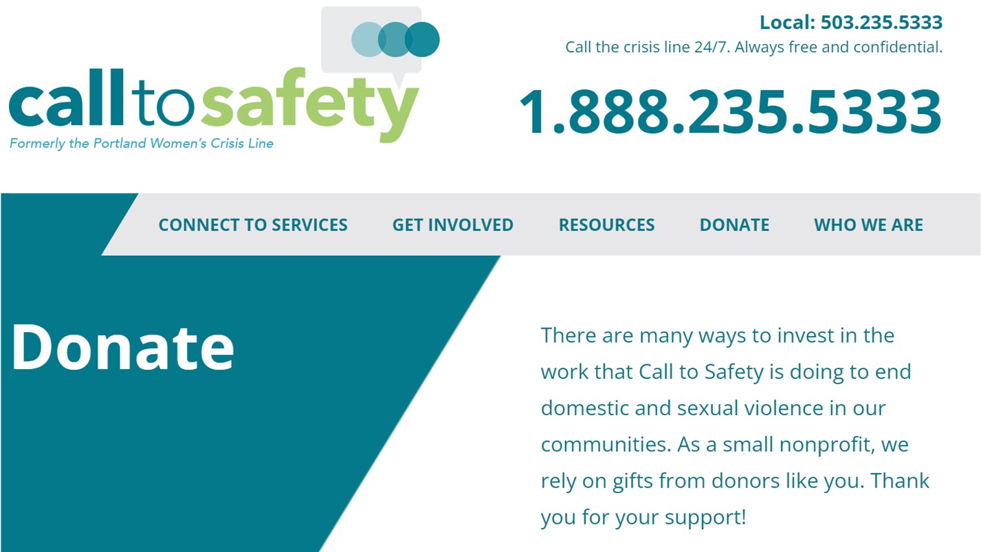 Call to Safety Homepage
