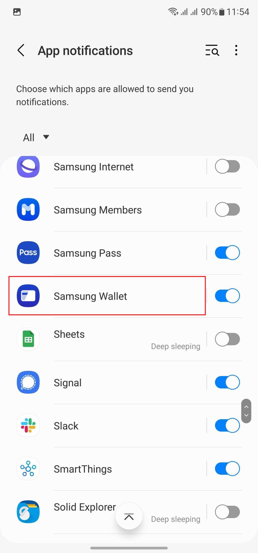 Disable Samsung Wallet deals and offers 3