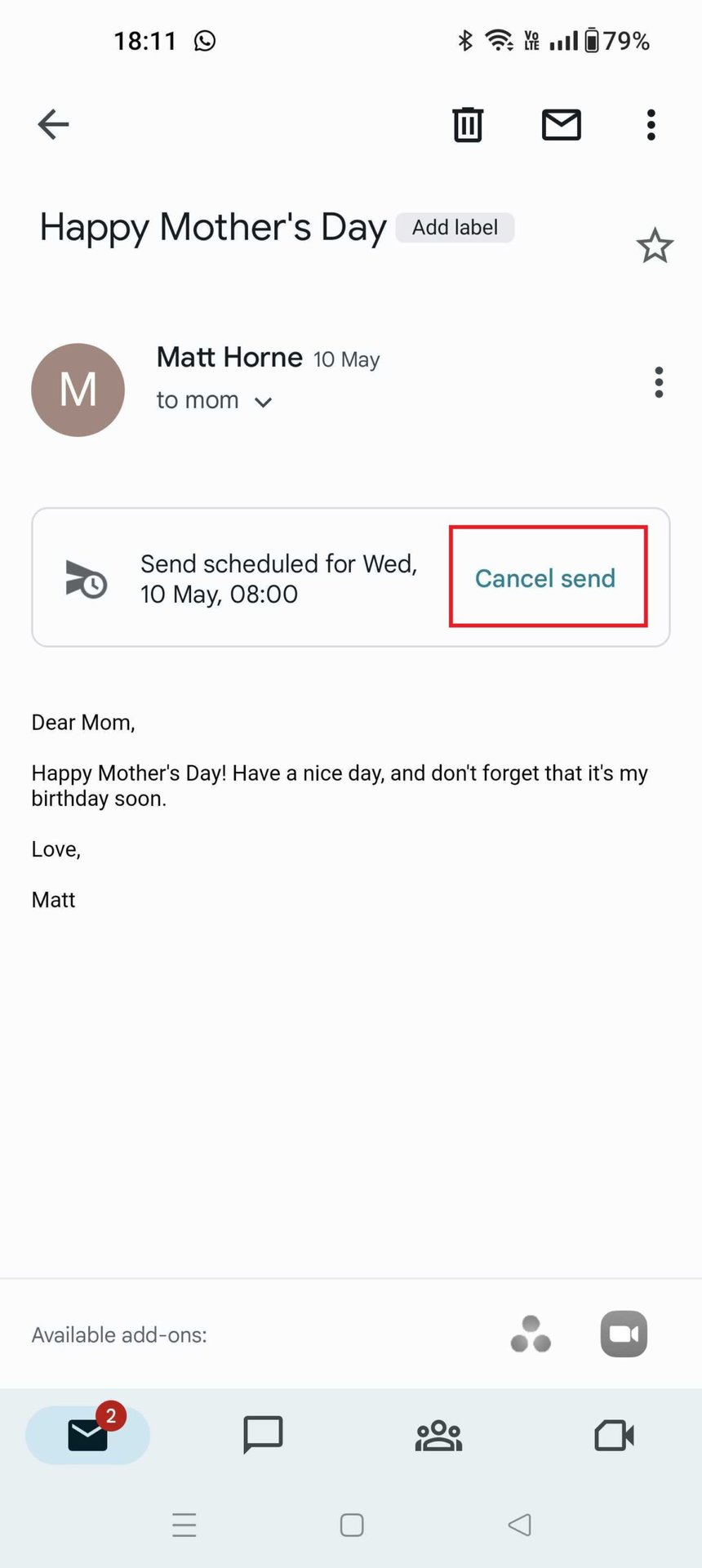 Gmail App Cancel Schedule Send 8