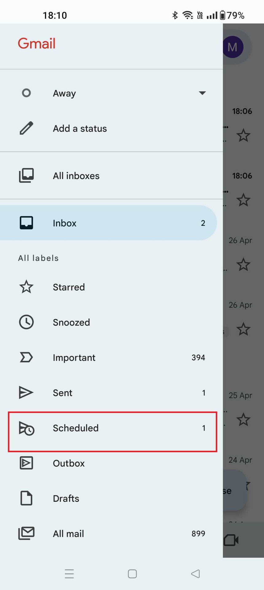 Gmail App Scheduled Folder 6