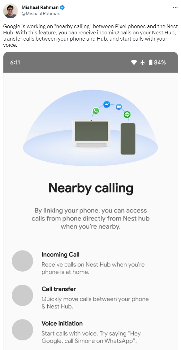 Google Nearby Calling feature leak