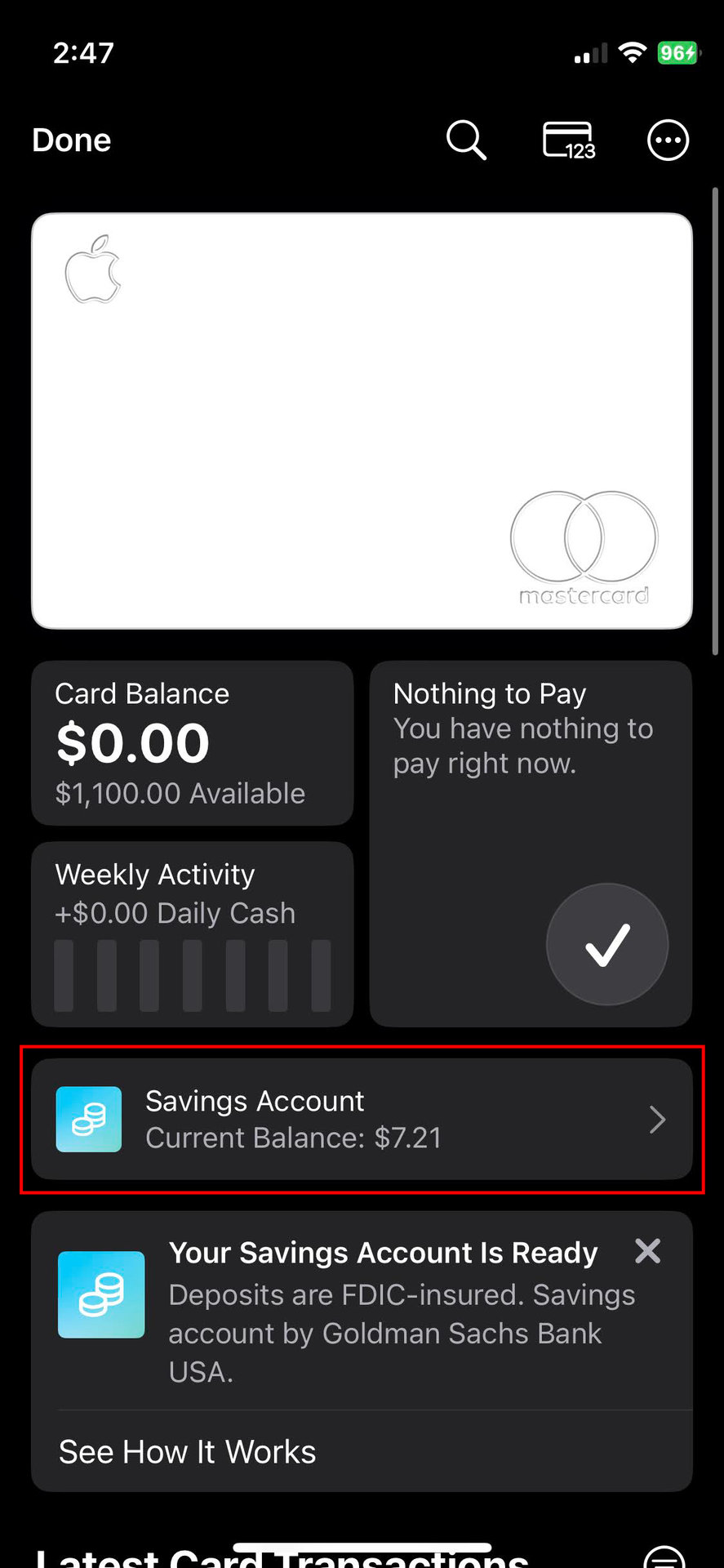 How to add money to your Apple Card Savings account 2