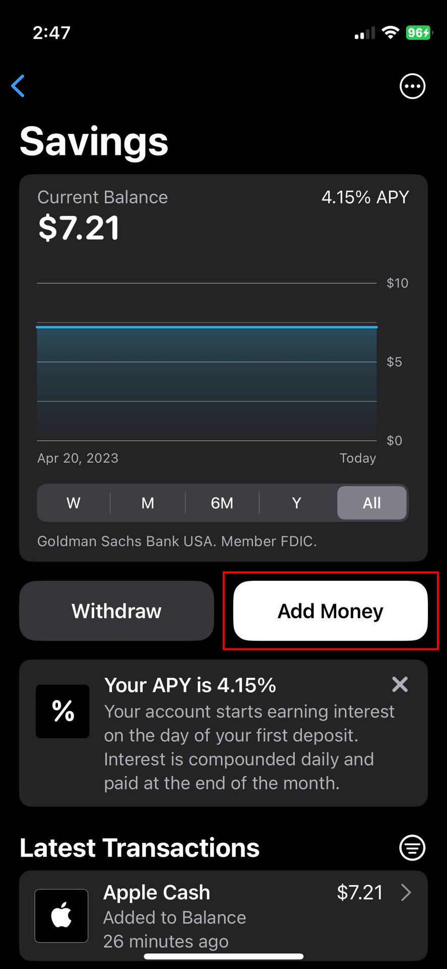 How to add money to your Apple Card Savings account 3