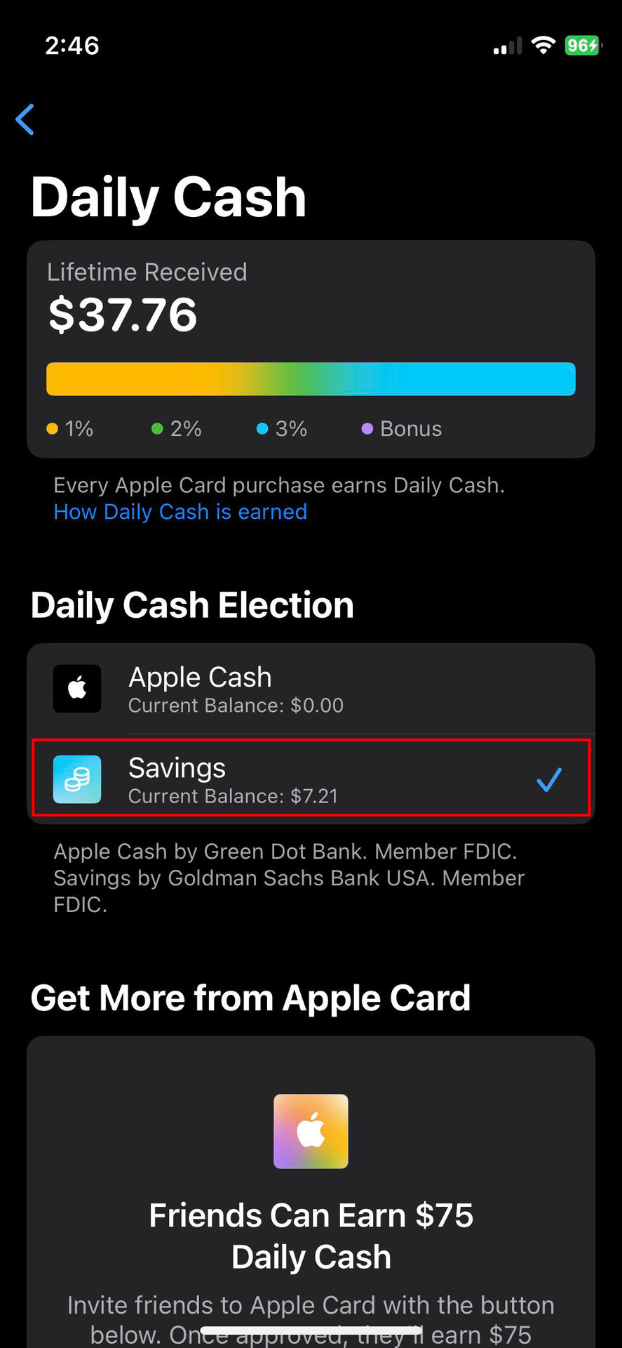 How to automatically send all your Apple Card cashback to your Apple Card Savings account 4