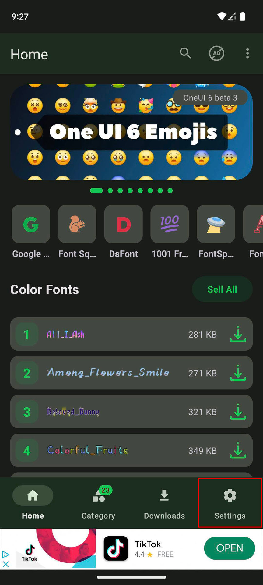 How to change the font back in zFont (1)