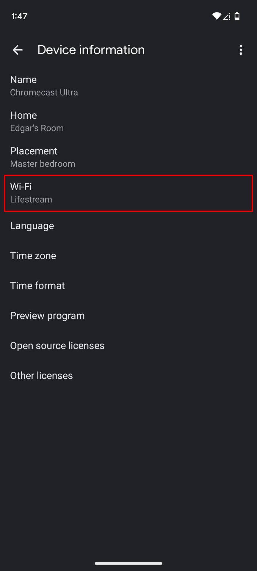 How to check which Wi Fi network my Chromecast is connected to (4)