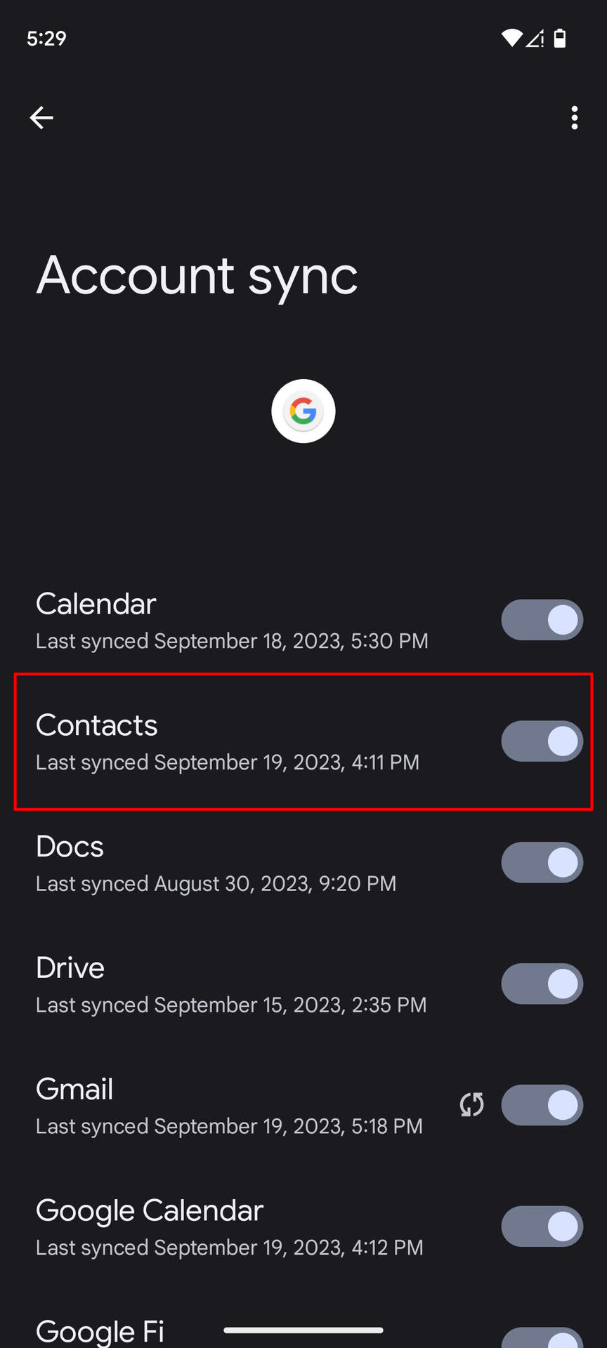 How to set up Contacts syncing to Google (4)