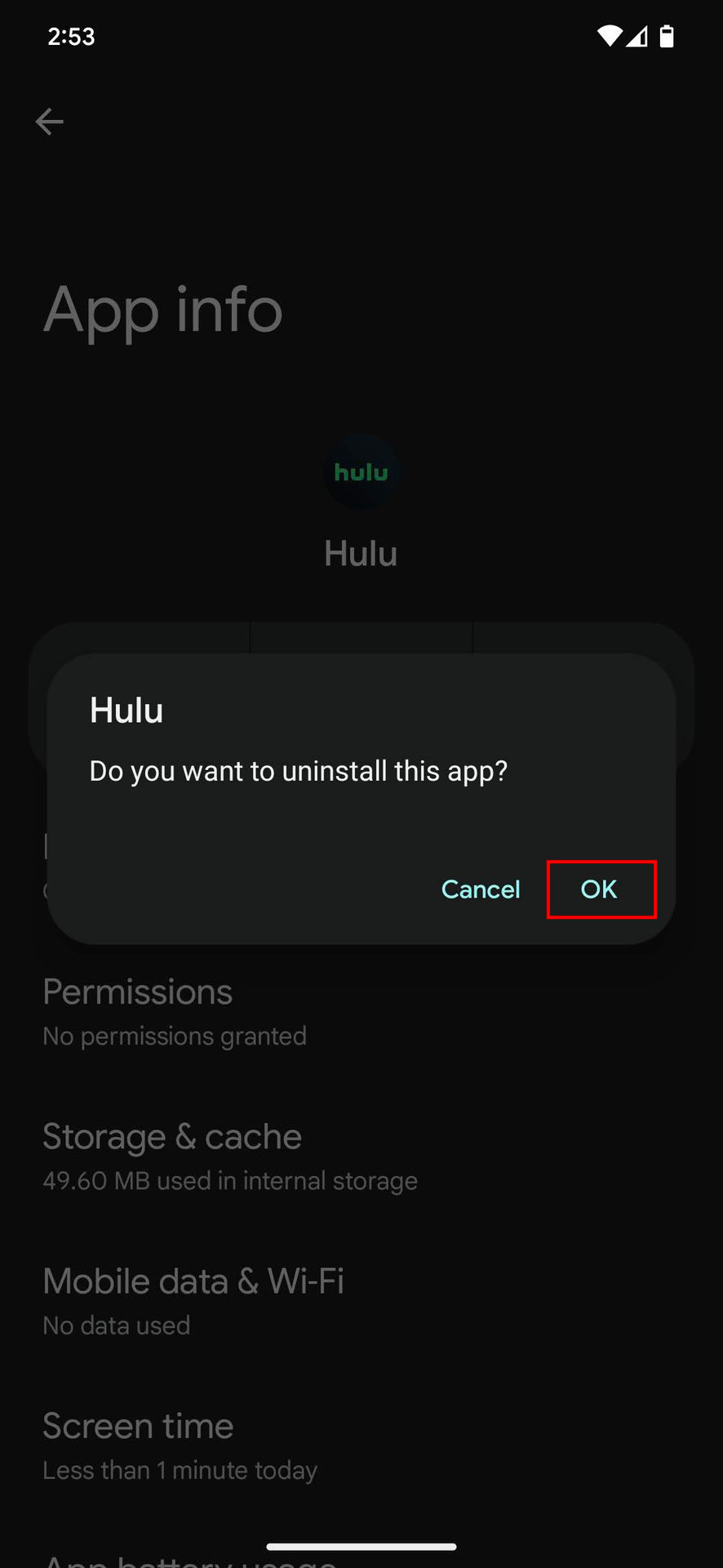 How to uninstall Hulu app in Android 4