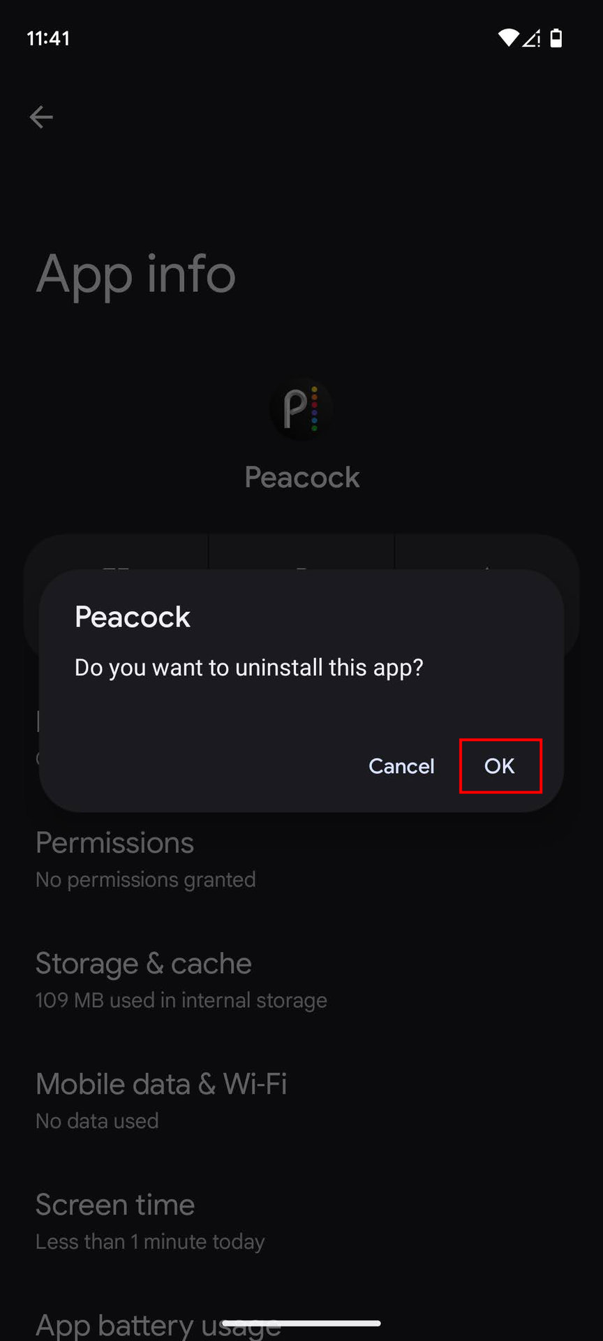 How to uninstall Peacock on Android 4