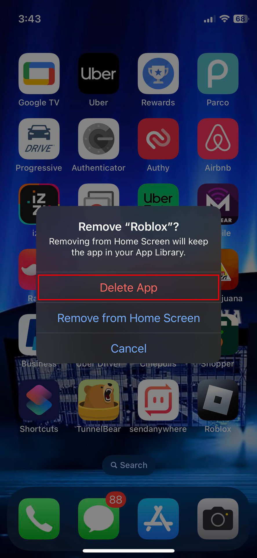 How to uninstall Roblox on iOS 3