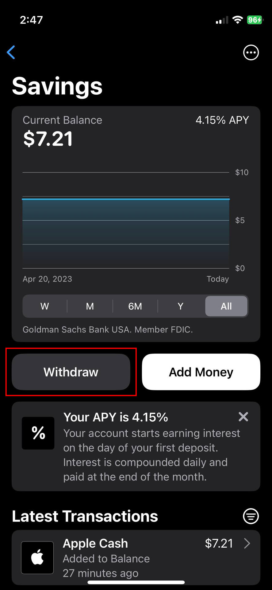 How to withdraw money from your Apple Card Savings account 3