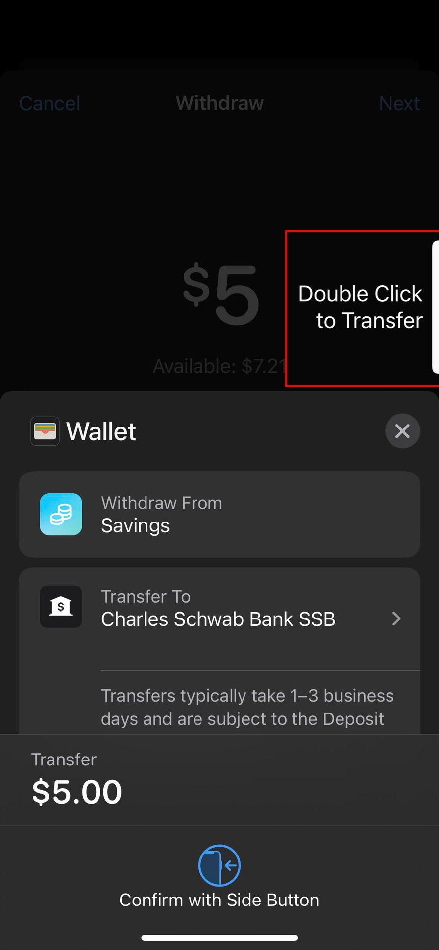 How to withdraw money from your Apple Card Savings account 5