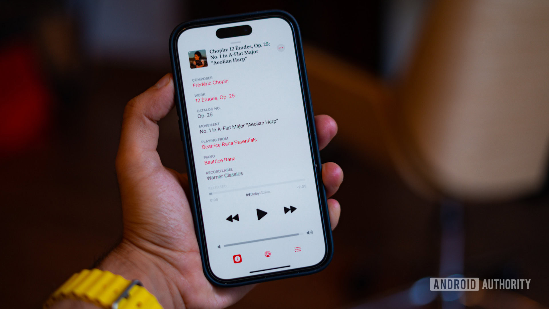 Info tab in Apple Music Classical