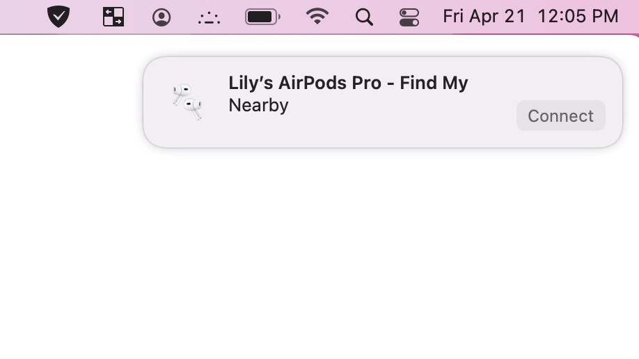 Macbook Air AirPods Pro 2nd generation nearby alert