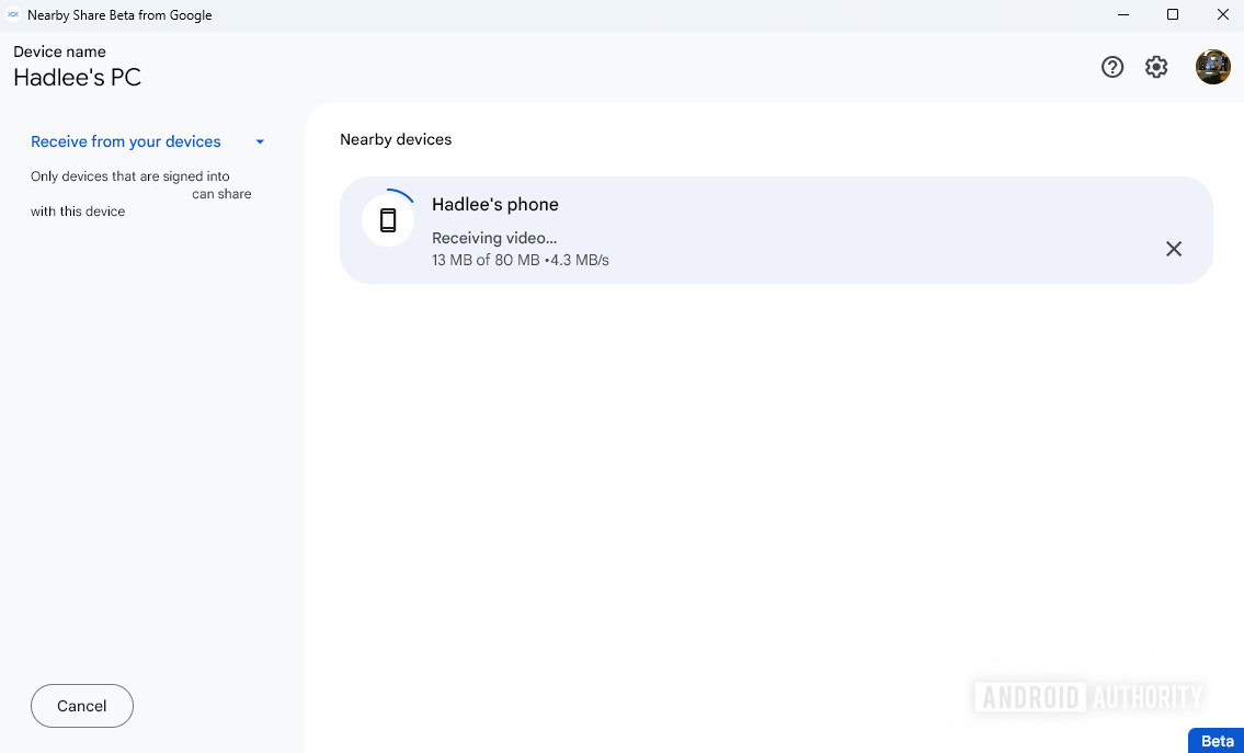 Nearby Share Is Finally Available On Windows Android Authority