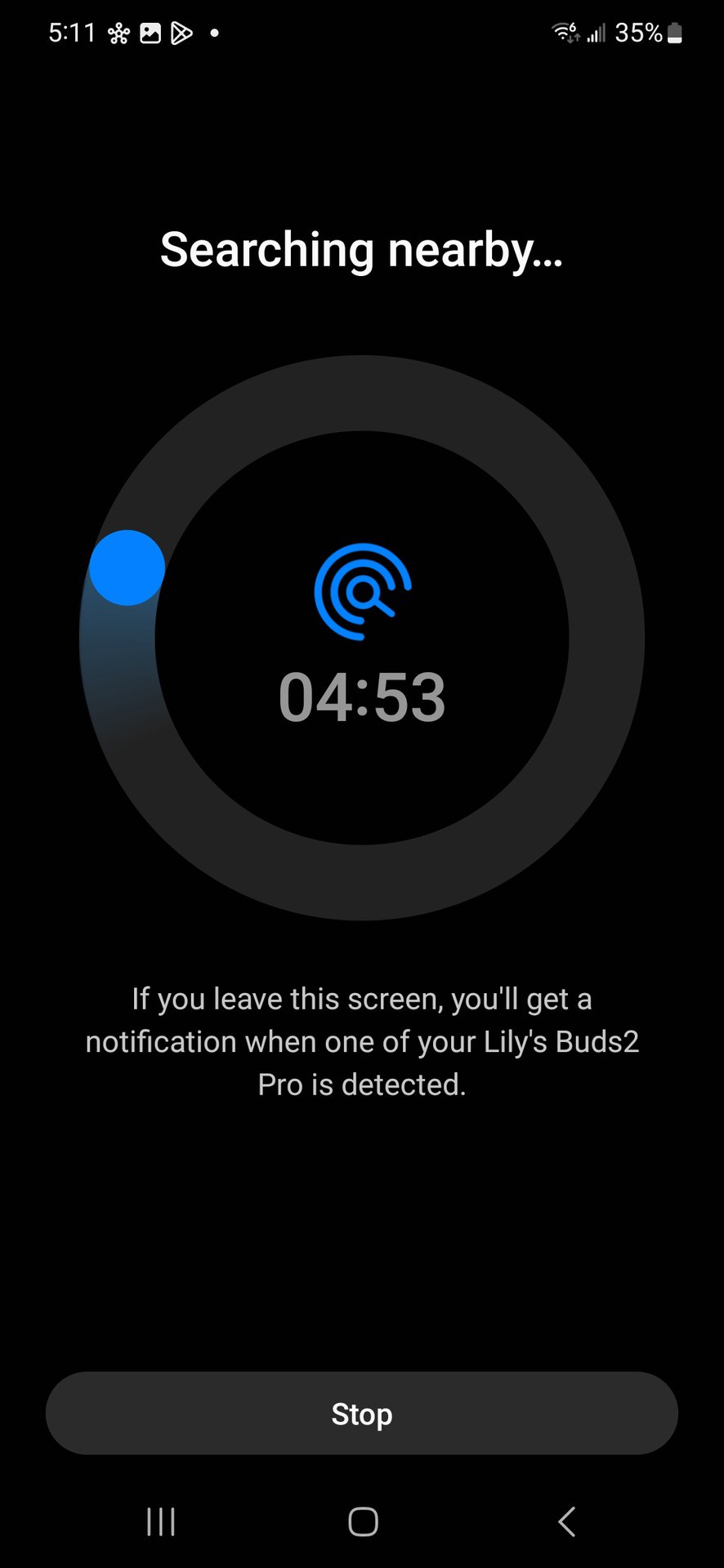 Samsung Galaxy Buds 2 Pro SmartThings app Search nearby active
