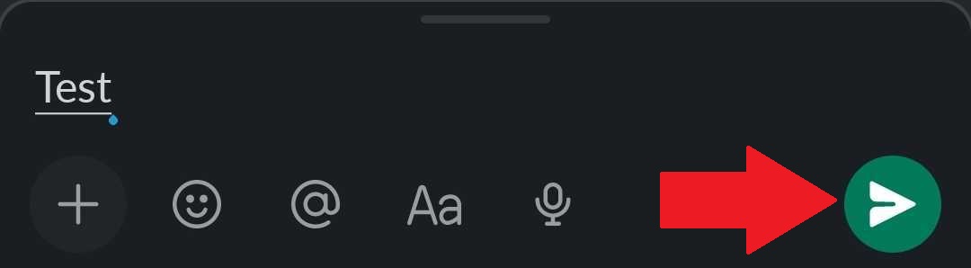 Slack Send arrow button on mobile