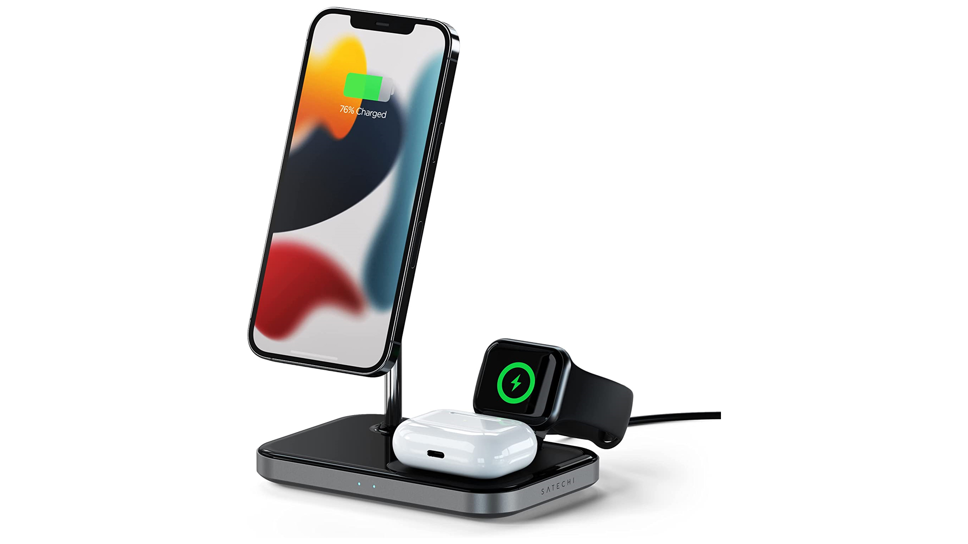 The Satechi 3 in 1 Magnetic Wireless Charging Stand
