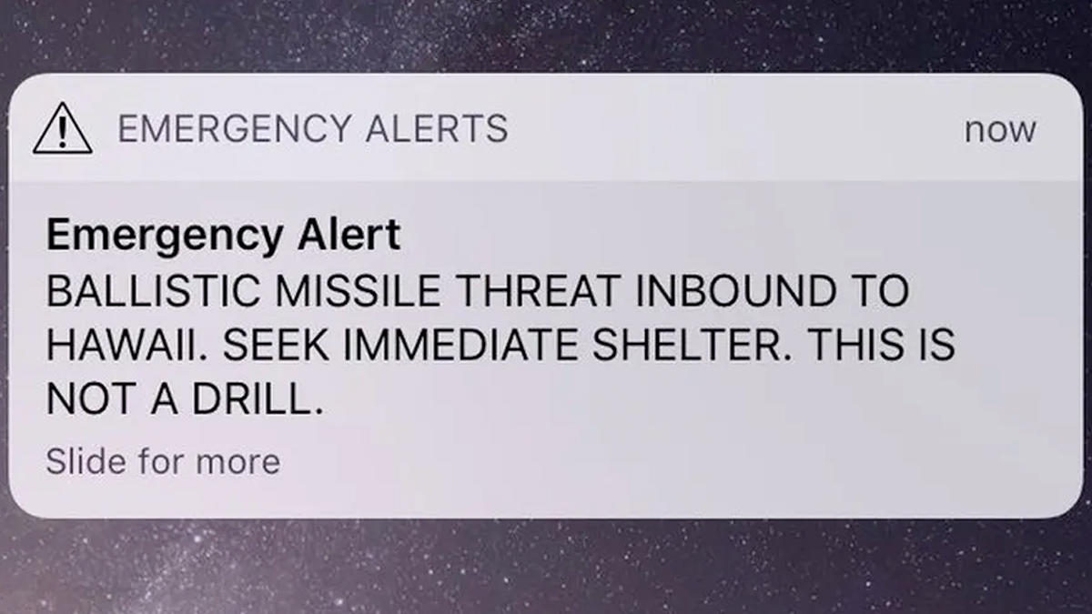 The infamous false missile emergency alert