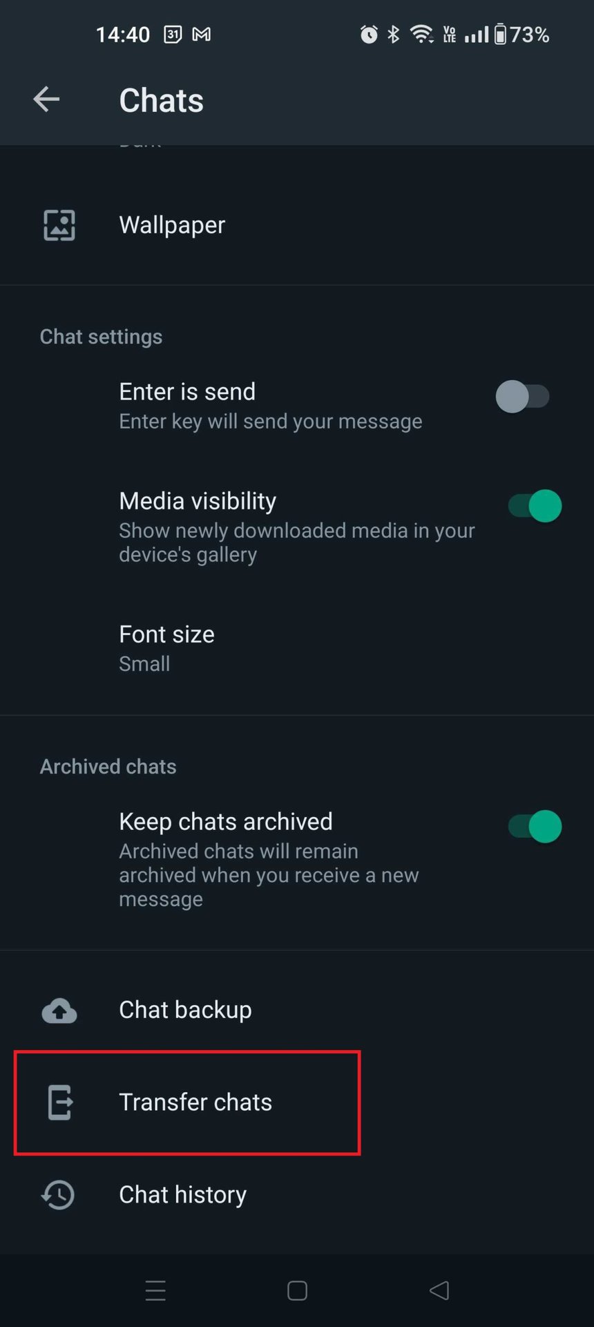 WhatsApp Transfer Chats Highlighted