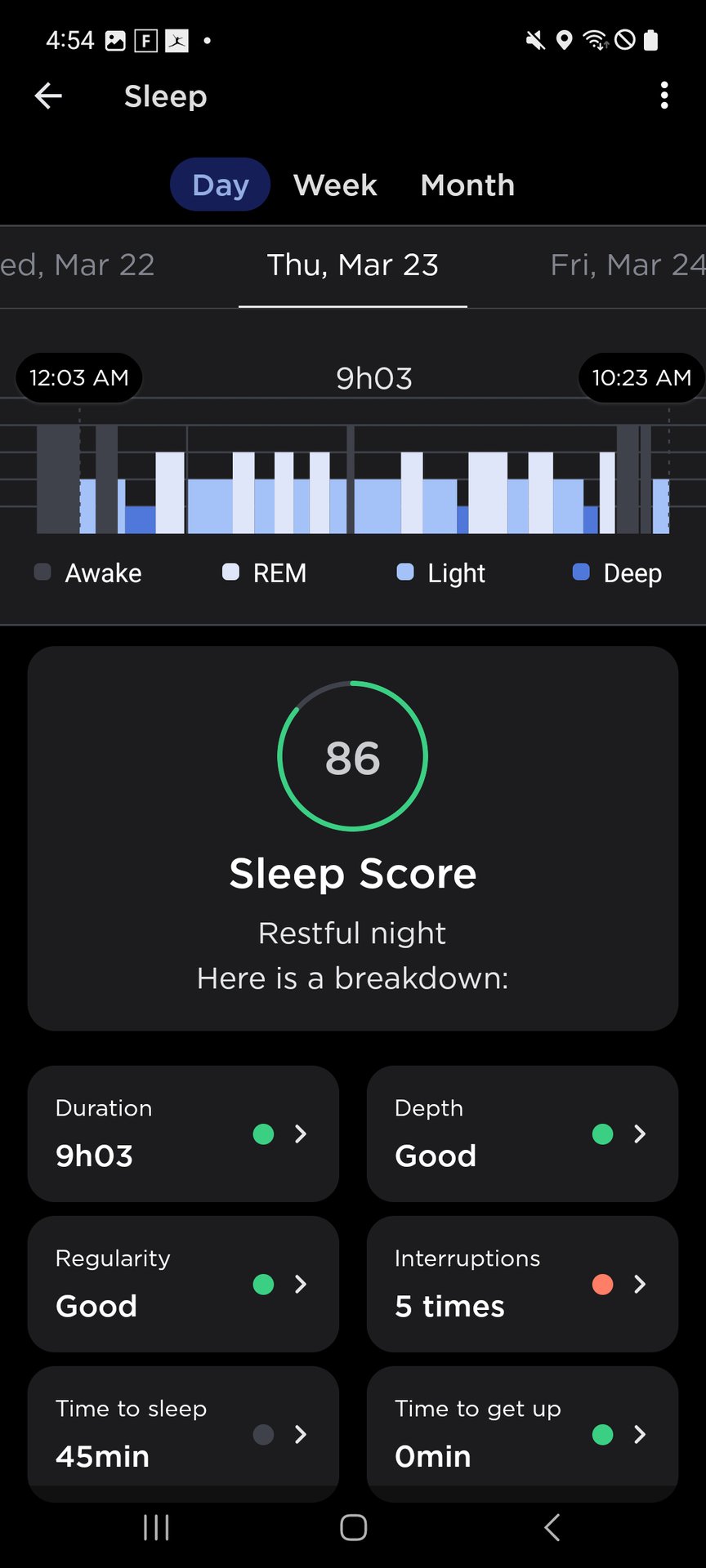 Withings Sleep Score