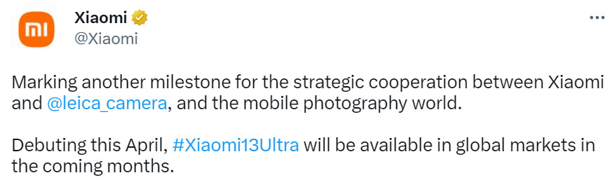Xiaomi 13 Ultra Xiaomi twitter